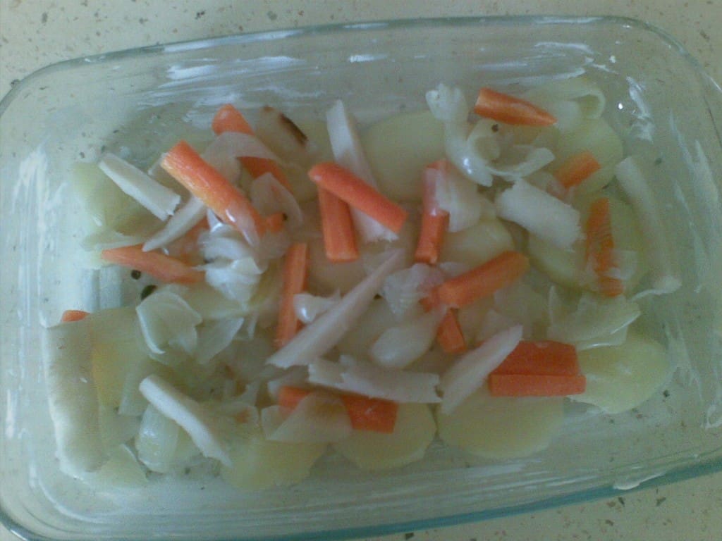 Ugotowane warzywa do zapiekania