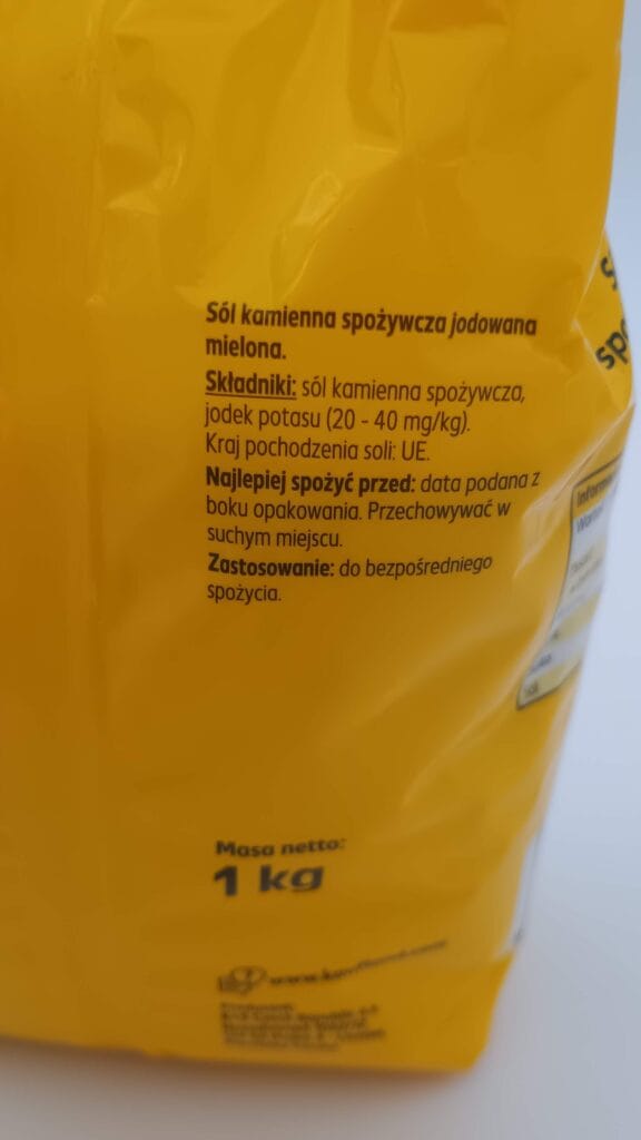 Sól z jodkiem potasu bez przeciwzbrylaczy - skład